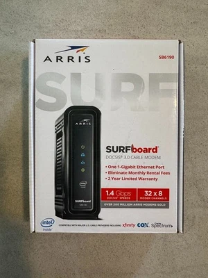 ARRIS Surfboard SB6190 Cable Modem White Up to 1 Gbps 32x8 Channels - Image 1 of 2