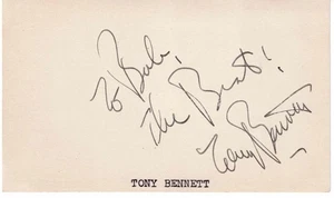 Tony Bennett Hand Signed AUTOGRAPH CUT VINTAGE ORIGINAL - Picture 1 of 1