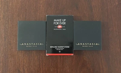 NUEVO 2 paleta de sombras de ojos vacías Anastasia y 1 estuche recargable MakeUp Forever XL Foto 1 de 4