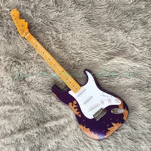 Purple Sparkle Vintage Heavy Aged ST E-Gitarre Ahorn Hals Relikt Erle Korpus - Bild 1 von 6