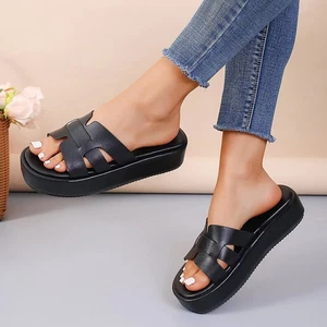 Damen Flats Hausschuhe Neu Riemen Rom-Stil High Heels Plateau Sandalen Sommer La - Bild 1 von 46