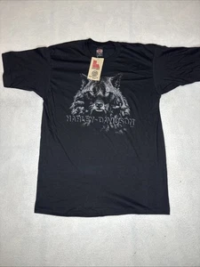 Vintage 1996 Harley Davidson Single Stitch Wolf T-Shirt Herren XL Orlando Neu mit Etikett - Bild 1 von 12