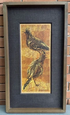 Serigrafía de perdiz MCM de colección de los años 50 arte de mediados de siglo moderno Bradford - 2 Foto 1 de 4