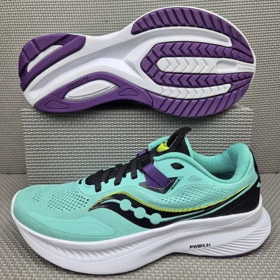 Saucony Guide Trainers UK 5 Women's Mint Green Purple White Wedge Running Shoes - Image 1 of 4