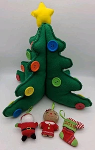 Hallmark Keepsake Kids My Very Own Árbol de Navidad Fieltro Felpa Botones 3 Adornos - Imagen 1 de 12