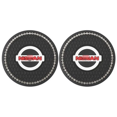 2PCS/Bling Car Accessories Water Cup Holder Pad Mat Coaster Rubber For/Nissan - Image 1 of 2