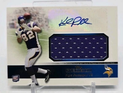 2011 Topps Precision KYLE RUDOLPH Rookie RC Auto Jumbo Relic Minnesota Vikings - Image 1 of 4