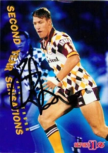 Signed 1996 BRISBANE BRONCOS NRL Card BRAD THORN Second Year Sensations - Bild 1 von 2