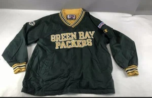 Vintage Green Bay Packers NFL XL Pro Line Champion Windbreaker Pull Over 90s - Picture 1 of 4