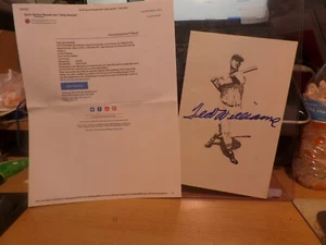 ted williams signed 8x6 Bildkarte - Bild 1 von 4