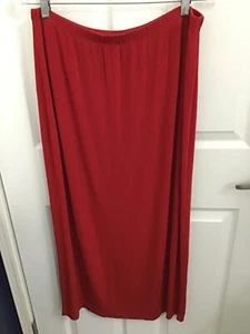 Vintage Chico's Travelers 3 Damen rot Slinky elastische Taille Midi/Maxi Rock XL - Bild 1 von 3