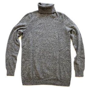 $178 C by Bloomingdale's 100% Cashmere Gray Marled Turtleneck Sweater sz L - Picture 1 of 11