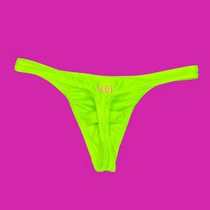 PUTA bordado personalizado para hombre verde tanga de natación ropa interior traje de baño tanga - Imagen 1 de 7