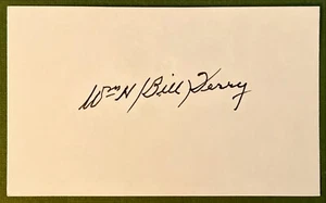 WILLIAM "BILL" TERRY AUTOGRAPHED INDEX CARD NEW YORK GIANT 1923-1936 DIED 1989 - Picture 1 of 1