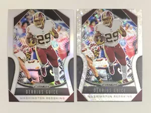 Panini Prizm NFL Football Derrius Guice 2019 plata + discoteca ¡Lote de 2 tarjetas #63! - Imagen 1 de 2