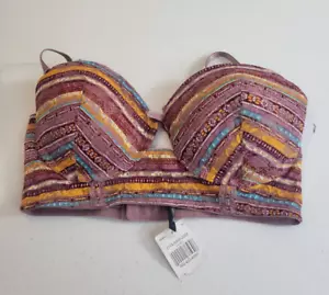 NWT Body Frosting Underwire Push Up Bra Size 34C Pink Striped Convertible - Picture 1 of 8