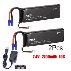 2x Hubsan RC Drone Lipo Battery 7.4V 2700mAh H501S-14 For H501S H501C H501S Pro - Picture 1 of 9