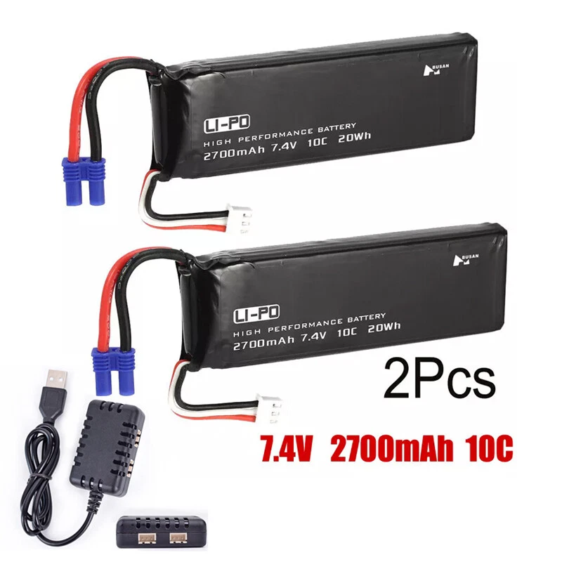 2x Hubsan RC Drone Lipo Battery 7.4V 2700mAh H501S-14 For H501S H501C H501S Pro - Image 1 of 4