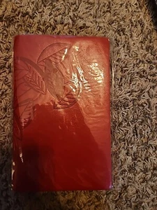Leaf Faux Leather Journal Notebook Diary Red Ringed Binder Refillable NEW - Picture 1 of 2