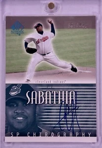 2002 Upper Deck CC Sabathia On-Card Auto 151/442 SP Chirography #CS HOF - Picture 1 of 2