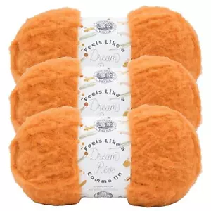 (3 Pack) Lion Brand Yarn 159-133BA Feels Like a Dream Yarn, Orange Zest - Picture 1 of 8