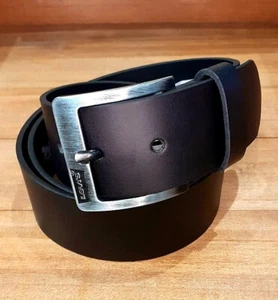 Cintura Belt pelle Levi's Levis uomo man leather nera black fibbia metallo - Imagen 1 de 4