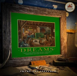 John Deere Tractor Motivational Poster Art Print Vintage Farm Toys Wall Decor - Picture 1 of 9