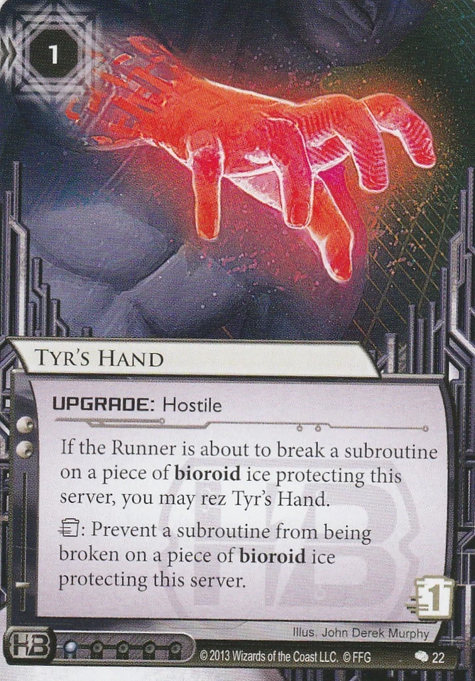 ANDROID NETRUNNER CARD - TYR'S HAND - Image 1 of 1