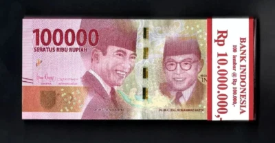 INDONESIA 100000 RUPIAH P-160 2016 UNC x 100 Pcs Lot BUNDLE Pack Currency NOTE - Image 1 of 4