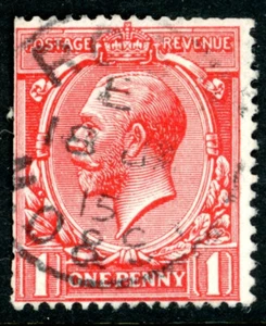 1915 GB Herefordshire KGV 1d mit Ross MO & SB Stempel - Bild 1 von 1