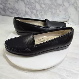 SAS Halbschuhe Damengröße 9,5 S schwarz genarbtes Leder Freizeitschuhe minimalistisch - Bild 1 von 9