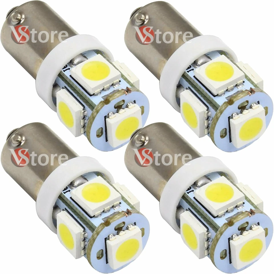 Pack 4 Unità 5 LED SMD 5050 T4W 12V Auto BA9S Lampadine Posizione Bianco 5W - Immagine 1 di 3