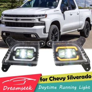 LED DRL Tagfahrlicht für Chevy Silverado 1500 2019-23 Nebelscheinwerfer Blinker - Picture 1 of 12