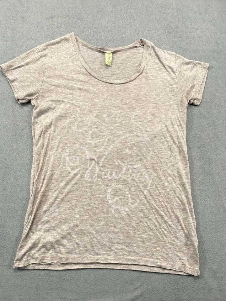 Camiseta Alternativa Mujer Pequeña Love is Waiting Marrón Gráfico Camiseta Manga Corta Foto 1 de 4