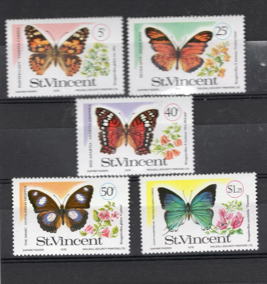 BUTTERFLIES - ST VINCENT, YV # 506/10, COMPLETE SET, MNH - Image 1 of 1
