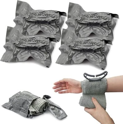 MARKENLOS *4-Pack* Medical 4” Israeli Emergency Bandage Wound Dressing, IFAK Supplies