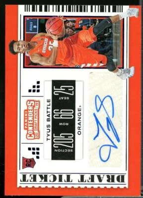 Tyus Battle AU 2019-20 Panini Contenders Draft Pick Draft Ticket Blue Foil #115  - Image 1 of 2