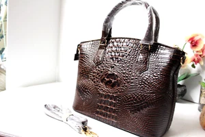 Faux Leather Croc Satchel Soft Gray Medium Purse Shoulder  Xbody Handbag NWOT - Picture 1 of 9