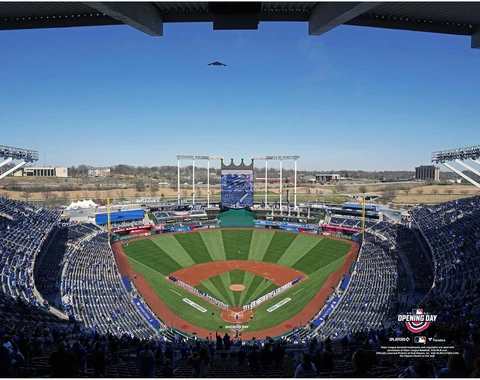 Kauffman Stadium Kansas City Royals Unsigned 2021 Opening Day General View Photo Cover