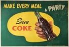 1960s Original Coca-Cola Poster, Make Every Meal a Party - Coke Banner Style