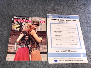WWF Souvenir Program 115 CYNDI LAUPER/WENDI RICHTER w/lineup sheet WWE Wrestling - Picture 1 of 4