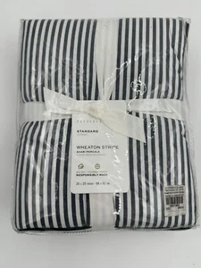 Pottery Barn Wheaton Striped Percale Standard Comforter Sham Organic Cotton - Picture 1 of 6