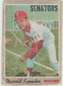 1970 Topps MLB #106 Darold Knowles Washington Senators A's (poor) - Picture 1 of 2