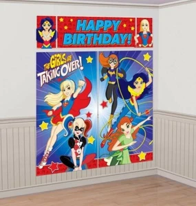 Super Hero Girl Party Supplies Scene Setter 5 Piece Wall Decorating Kit Birthday - Picture 1 of 1