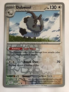 Juego de cartas coleccionables Pokémon Stellar Crown Dubwool Holofoil inverso 125/142 casi nuevo - Imagen 1 de 2