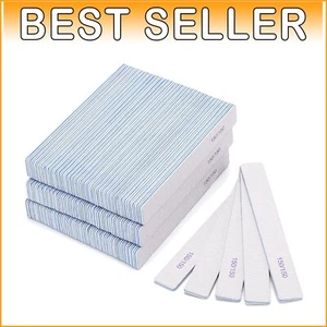 100-Piece 150/150 Grit Acrylic Nail Files - Reusable Double-Sided Emery Boards - Picture 1 of 9