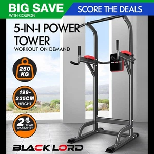 BLACK LORD Power Tower Chin Up Bar Push Pull Up Weight Bench Gym Station - Picture 1 of 12