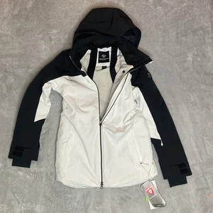 Obermeyer First Chair Ski Snowboard Jacket Womens Size 4 White Black - Picture 1 of 20