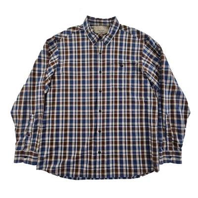 Bob Timberlake Super Soft Flannel Shirt Men's XL Brown Blue Plaid EUC Classic - Image 1 of 4
