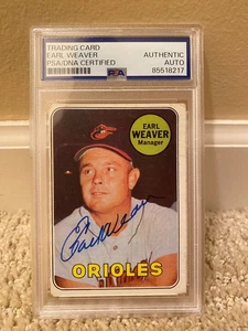 1969 Topps Baltimore Orioles Earl Weaver RC Rookie Signed Autograph PSA Slabbed - Bild 1 von 1